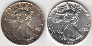 Münzenreinigung vorher und nachher